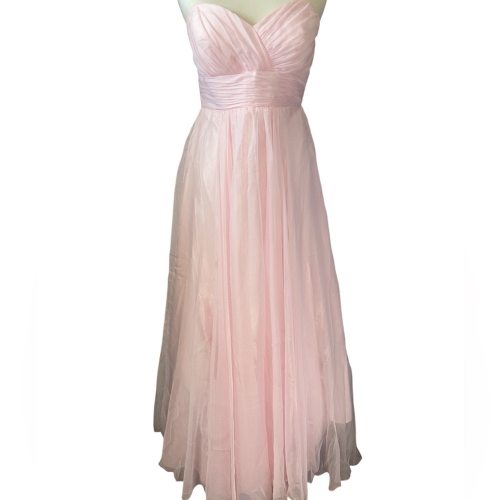 Alyce B’Dazzle dress floor length strapless fitted at bodice flowy zipper Size 4